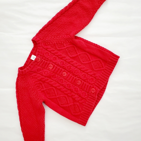 GAP Other - 3/$25 Baby Gap red knit button sweater